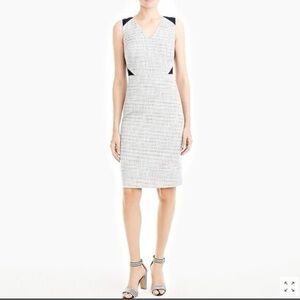J Crew Sleeveless Twead Eyelet Sheath Office Dress Sz 10 Lined Rn77388